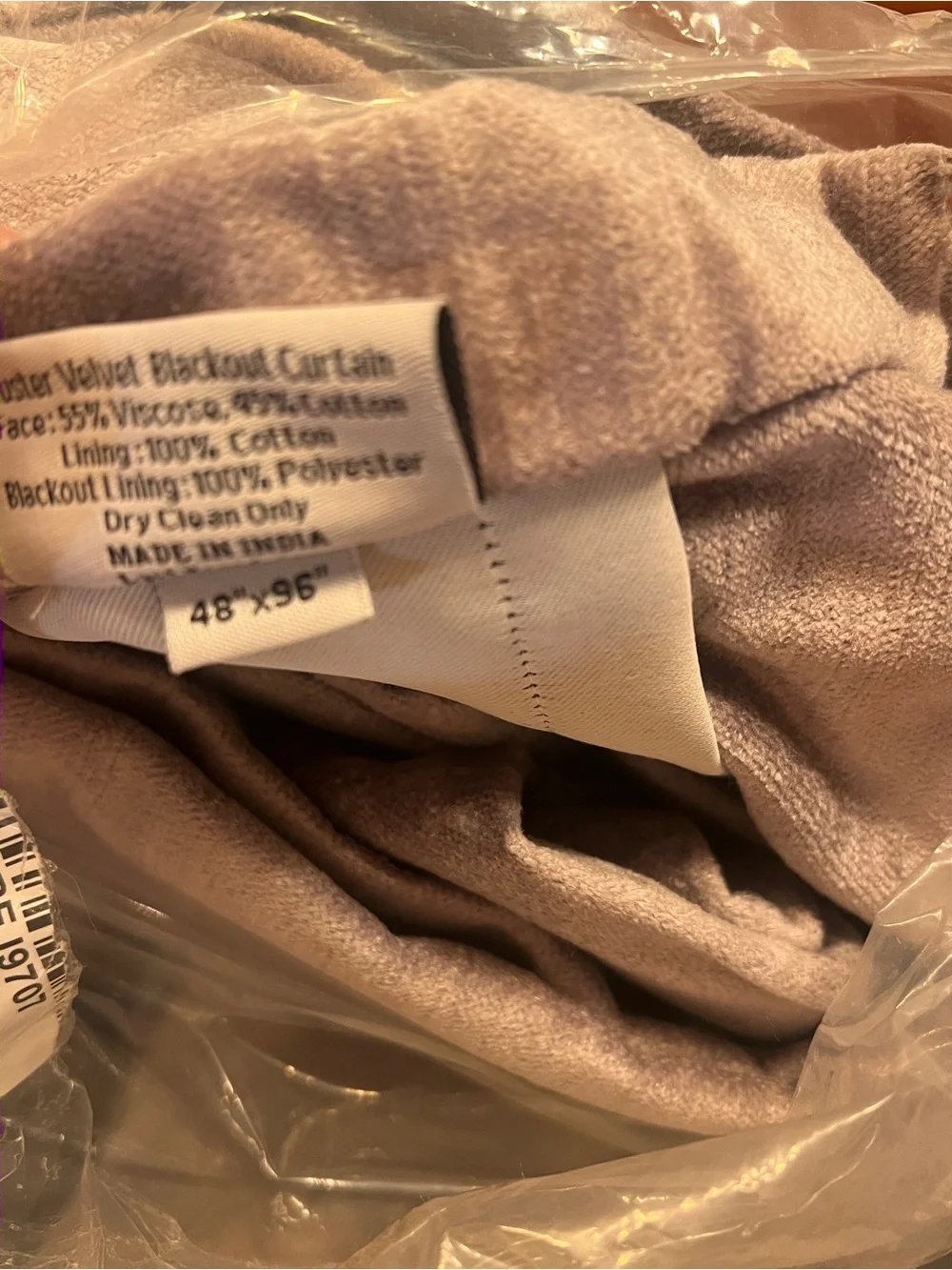Quince Luster Velvet True Blackout Curtain Panel in Silver 48x96 New